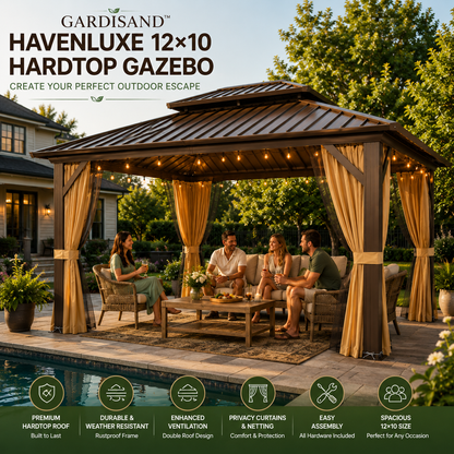 Gardisand™ HavenLuxe 12×10 Hardtop Gazebo