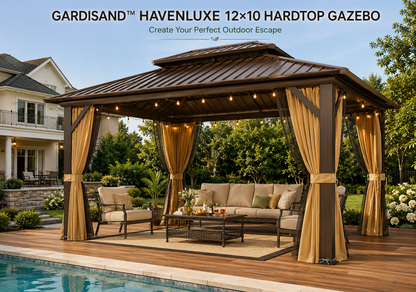 Gardisand™ HavenLuxe 12×10 Hardtop Gazebo