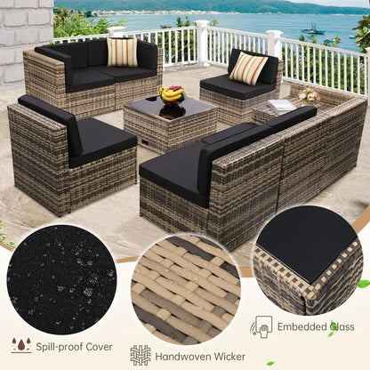 Gardisand™ VistaLuxe 8-Piece Outdoor Sectional Sofa Set