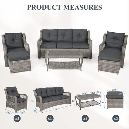 Gardisand™ HavenCrest 6-Piece Outdoor Patio Conversation Set