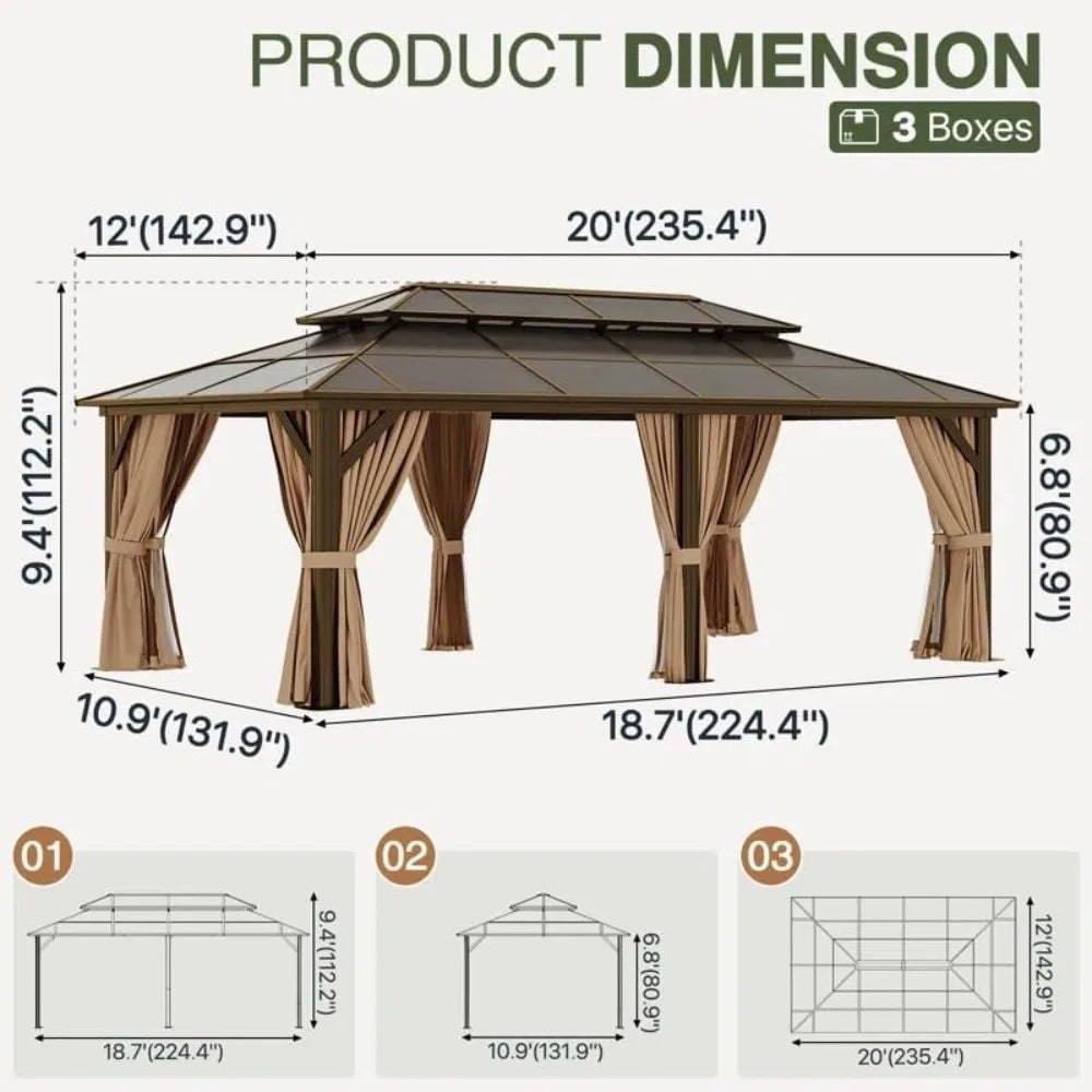 Gardisand™ GrandHaven 12×20 Hardtop Gazebo