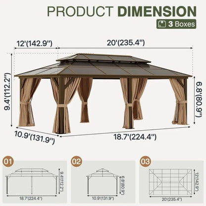 Gardisand™ GrandHaven 12×20 Hardtop Gazebo